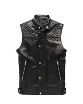 Men Black Quilted Style Leather Vest The Leather Fit