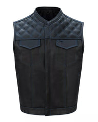 Handmade Men’s Riding Leather Vest – Vintage Distressed Finish by The Leather Fits The Leather Fit