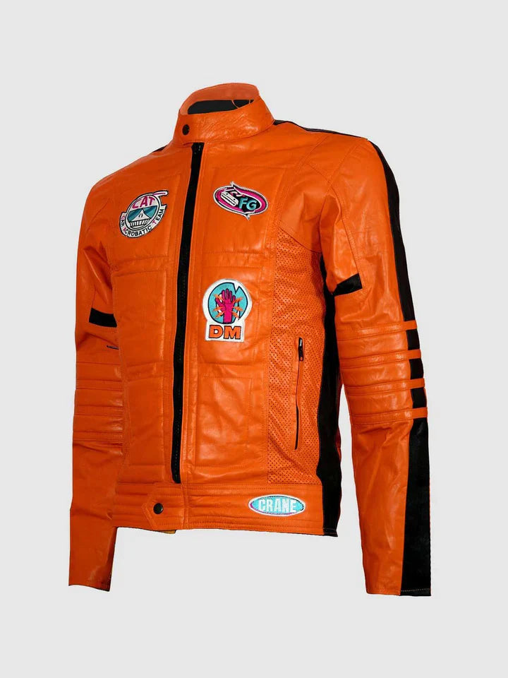 Orange Leather Motorcycle Jacket The Leather Fit