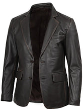 Mens Dark Brown Rub Off Leather Blazer The Leather Fit