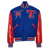 Tennessee State University Royal and Red Varsity Jacket The Leather Fit