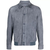 Mens Grey Suede Bomber Jacket The Leather Fit