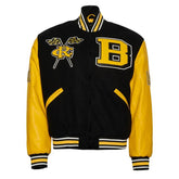 Bowie State University Black and Gold Varsity Jacket The Leather Fit
