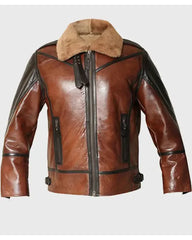 Thompson Distressed Shearling Aviator SF Jacket The Leather Fit