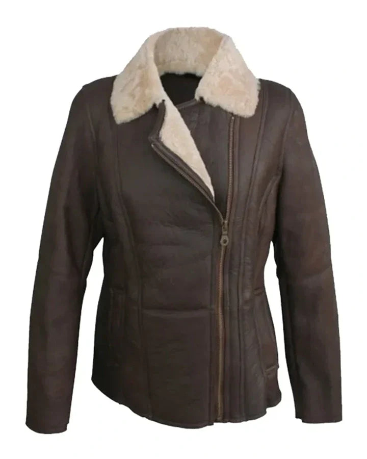 Jessica Vegan Aviator Leather Jacket The Leather Fit