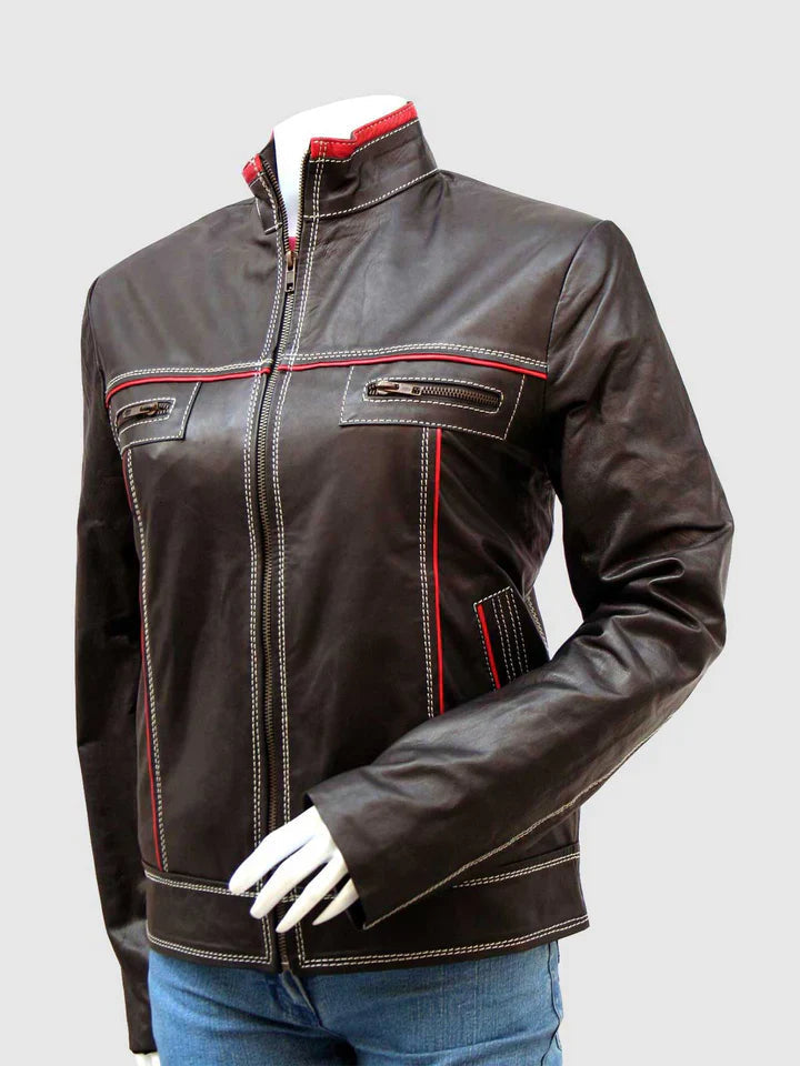 High Collar Leather Jacket The Leather Fit
