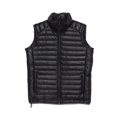 Mens Black Quilted Leather Vest The Leather Fit