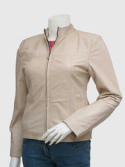 Classic Beige Leather Jacket The Leather Fit