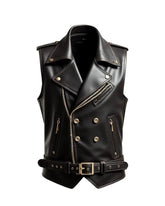 Men’s Premium Black Leather Vest The Leather Fit