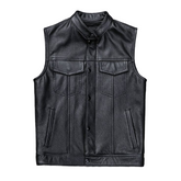 Men’s Gilet Black Leather Vest The Leather Fit