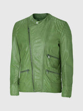 Green Leather Moto Jacket The Leather Fit