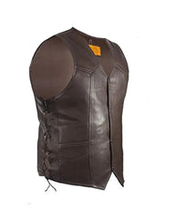 Men’s Dark Brown Leather Motorcycle Vest The Leather Fit