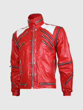 Red & White Leather Jacket The Leather Fit