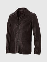 4 Button Brown Leather Coat The Leather Fit