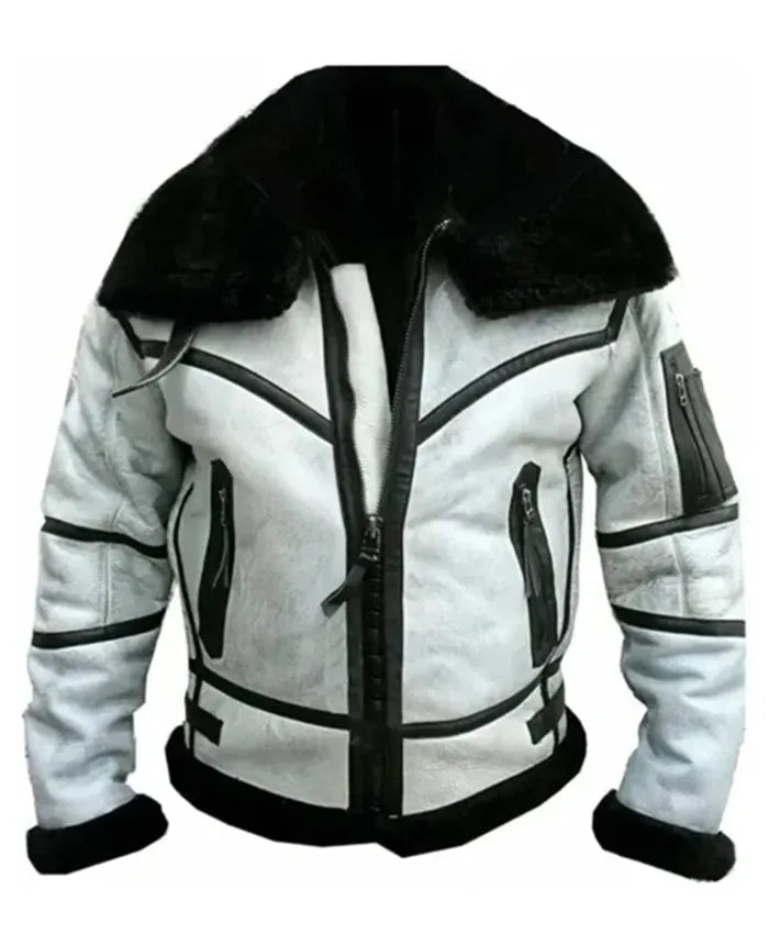 Todd RAF SF Bomber Flight Aviator White Jacket The Leather Fit