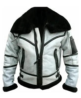 Todd RAF SF Bomber Flight Aviator White Jacket The Leather Fit