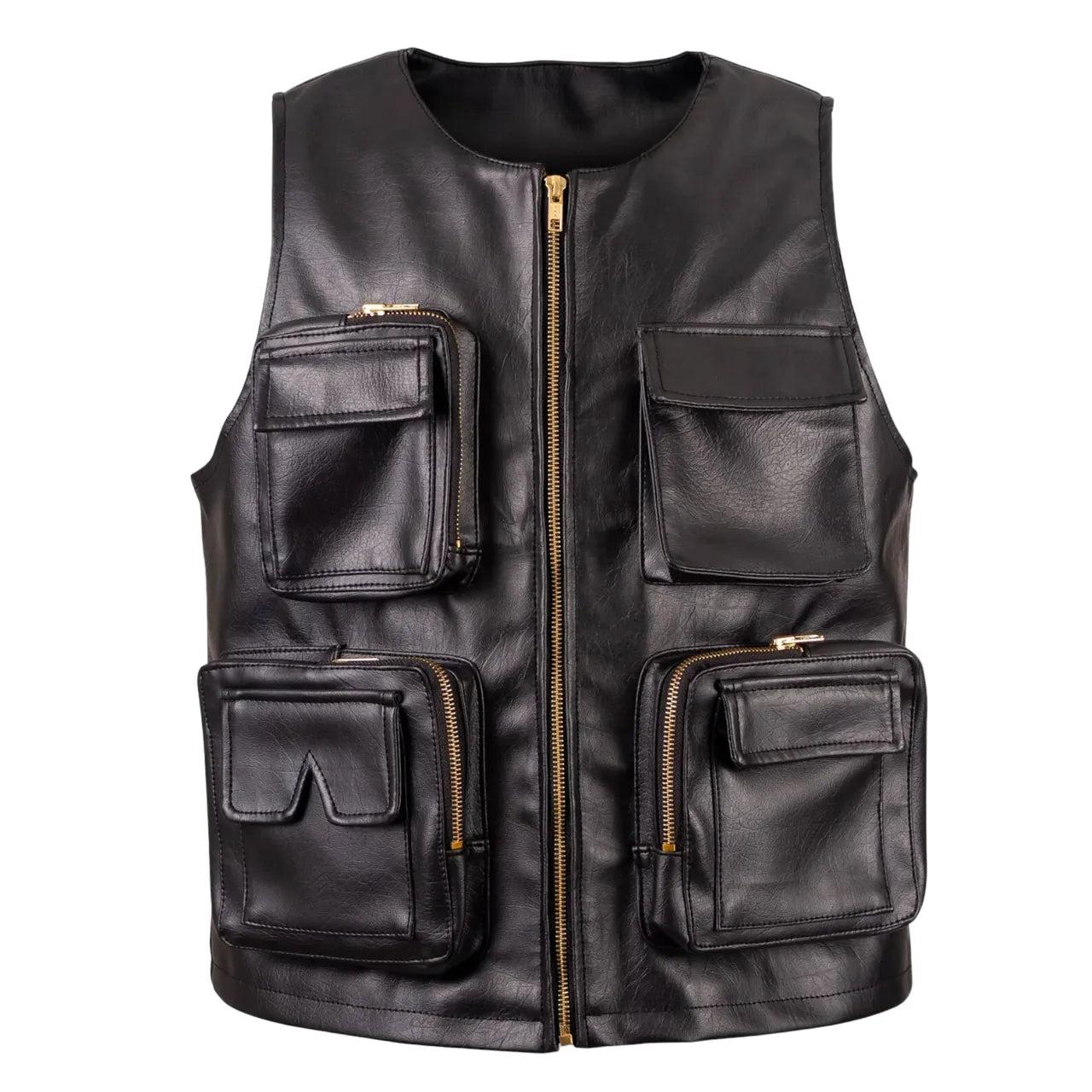 Mens Black Leather Hunting Vest The Leather Fit