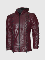 Maroon Leather Hoodie The Leather Fit