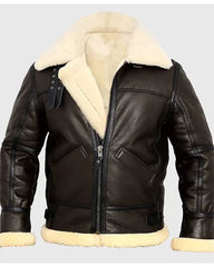 Roy B-3 Shearling Brown Leather Aviator Jacket The Leather Fit