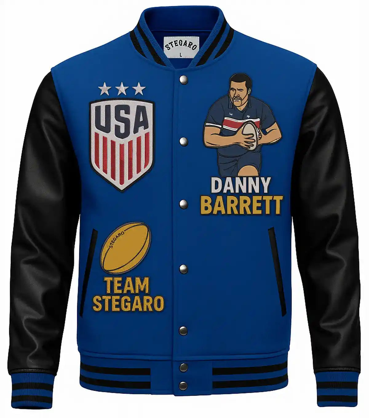 Stegaro Gridson Feel Good Fridays Danny Barrett Varsity Jacket The Leather Fit