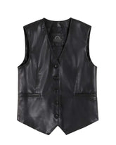 Men’s Black Faux Leather Vest The Leather Fit
