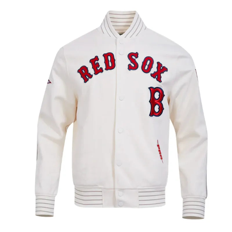Boston Red Sox Logo Game Day Eggshell Jacket The Leather Fit