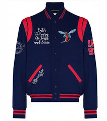 Delaware State University Wool Varsity Jacket The Leather Fit
