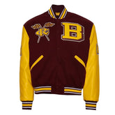 Bethune Cookman University Maroon and Gold Varsity Jacket The Leather Fit