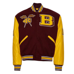 Bethune Cookman University Maroon and Gold Varsity Jacket The Leather Fit
