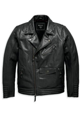 Men's Maverick Leather Biker Jacket - Black The Leather Fit