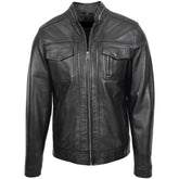Black Real Leather Jacket Men The Leather Fit