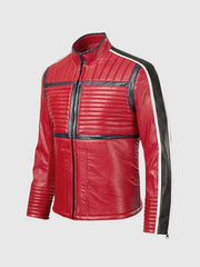 Red Leather Quilted Jacket The Leather Fit