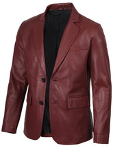 Men's Burgundy Real Leather Blazer The Leather Fit