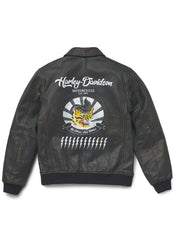 Men's Archer Bomber Leather Jacket The Leather Fit