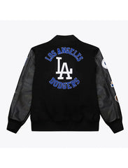LA Dodgers Black Vintage Varsity Jacket The Leather Fit