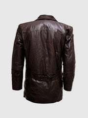 Dark Brown Button Jacket The Leather Fit