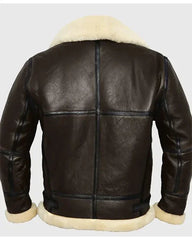 Roy B-3 Shearling Brown Leather Aviator Jacket The Leather Fit