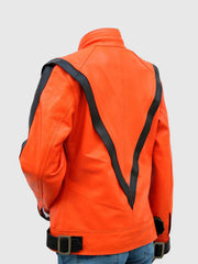 Orange Leather Biker Jacket The Leather Fit