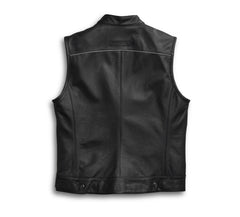 Men’s Foster Black Leather Vest The Leather Fit