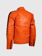 Orange Leather Motorcycle Jacket The Leather Fit