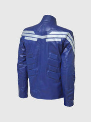 Blue Jacket With Gray Star The Leather Fit