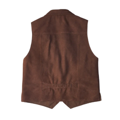 Men Brown Multi Pocket Style Leather Vest The Leather Fit