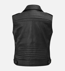 Men’s Road Sovereign Black Leather Vest The Leather Fit