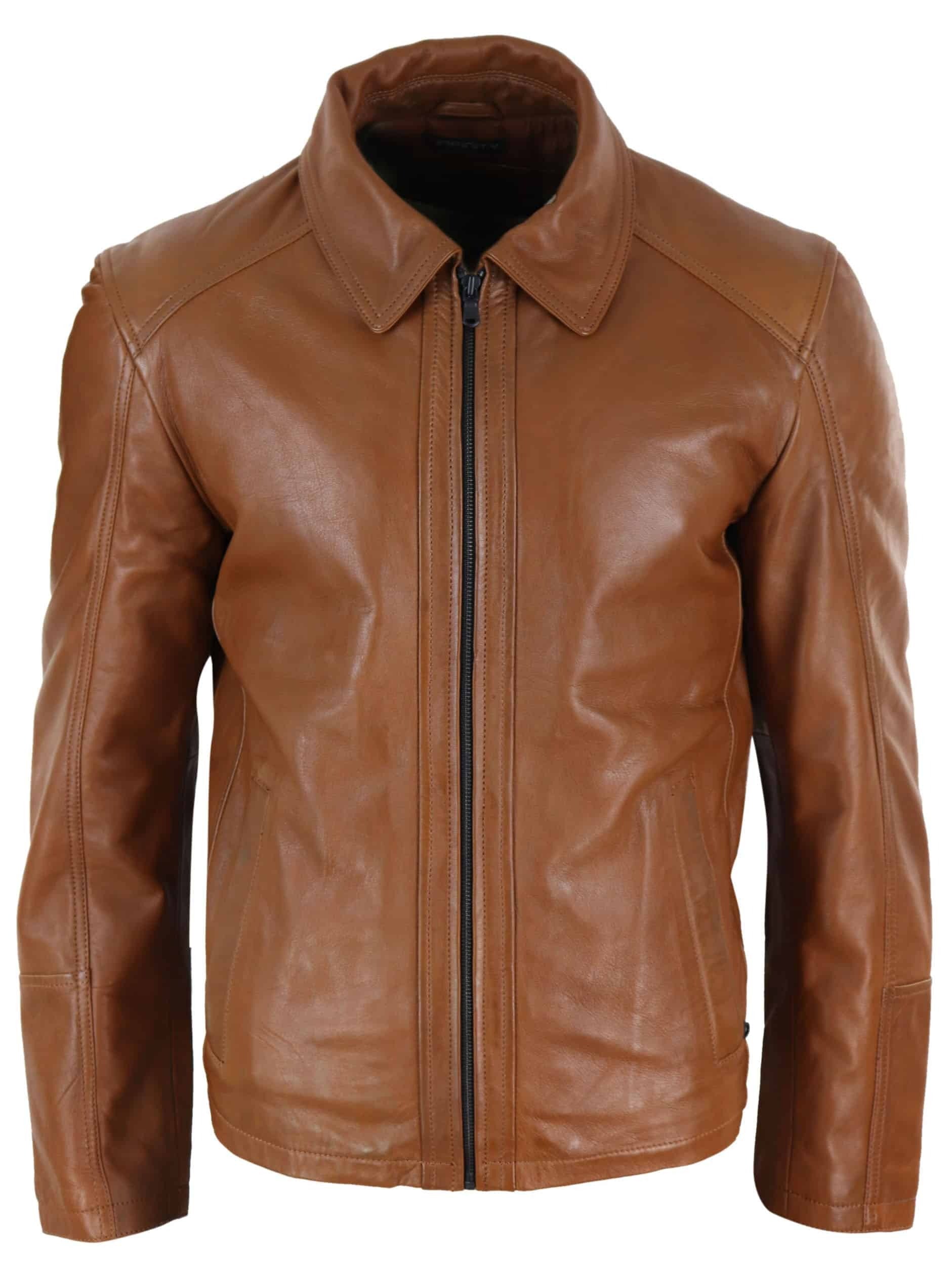Real Leather Soft Nappab Tan Mens Jacket The Leather Fit
