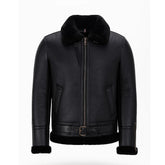 AVIATOR’S Choice Black Sheepskin Shearling Bomber Jacket The Leather Fit