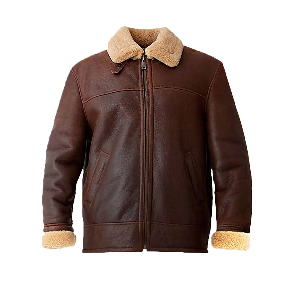 Andrews Men’s Brown Bomber Leather Jacket The Leather Fit