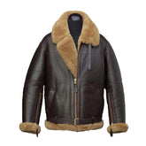 Aqua B-3 Shearling Brown Leather Aviator Jacket The Leather Fit