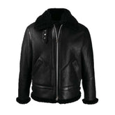Ashley B-3 Shearling Black Leather Aviator Jacket The Leather Fit