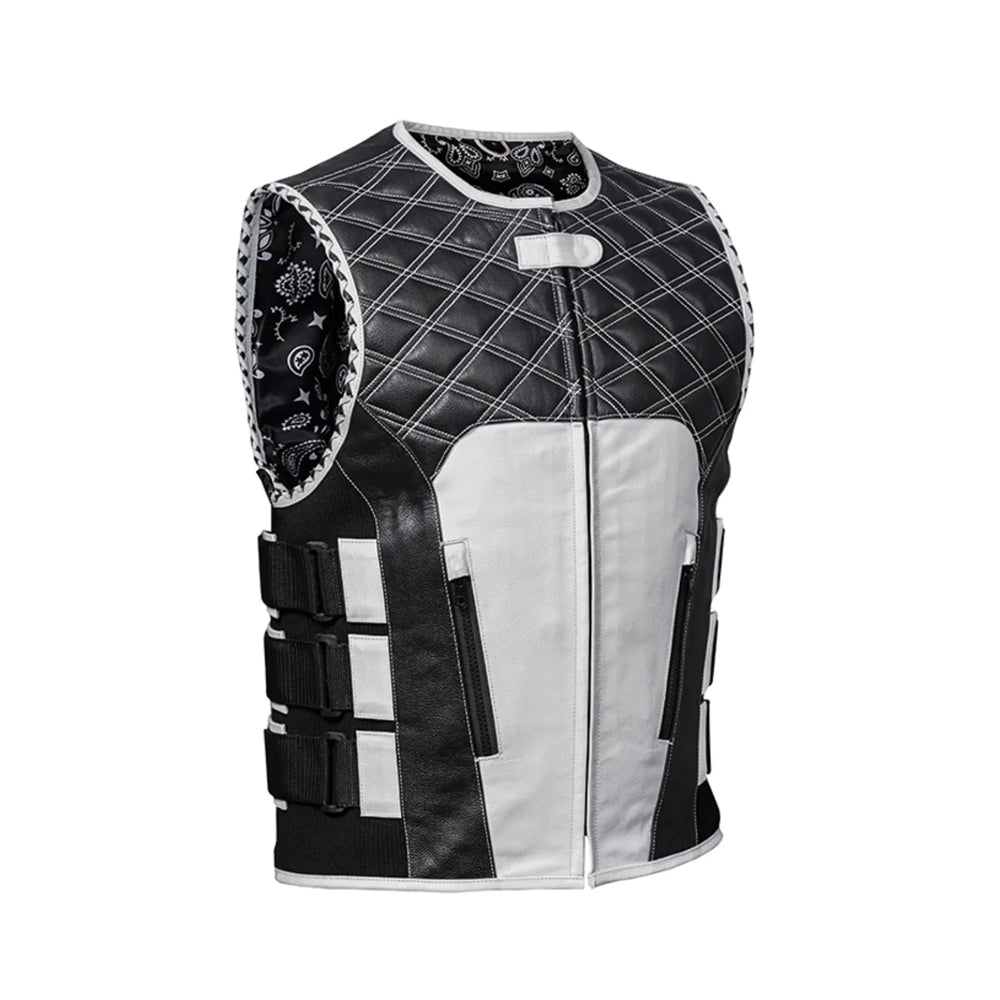 Blackline Men’s Motorcycle Leather Vest The Leather Fit