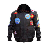 Brown Genuine Leather Biker Jacket For Men The Leather Fit